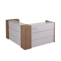 Стойка ресепшн Стойка регистрационная со стеклом угловая со шкафом PZ/D218/1