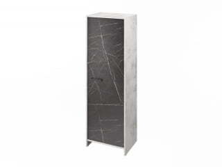 Шкаф для документов узкий Festus FB-571.G 600x460x1861 (Хромикс Белый/Камень Пьетра Гриджиа черный)