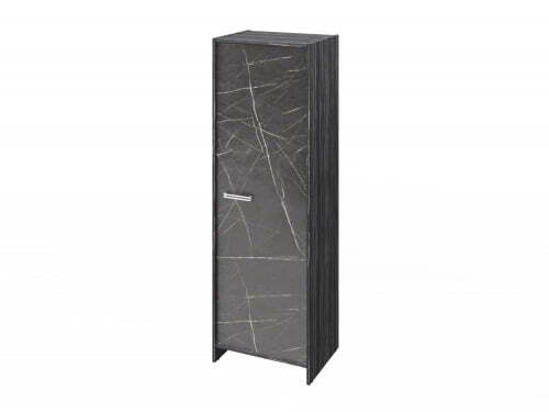 Гардероб FI-621.G. Фурнитура INOX 600х460х1861 (Древесина Графит/Камень Пьетра Гриджиа черный)