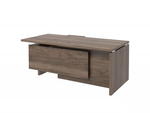 Стол руководителя с опорной тумбой Festus FI-119R.DD 1800x1900x750 (Орех Пацифик Табак)