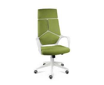 Кресло офисное / IQ / (White plastic green) белый пластик / зеленая ткань