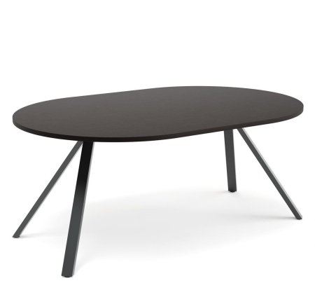 Стол переговорный опоры черные Fermo AS180B/W 1800x1200x750 (ВенгеЧерный)