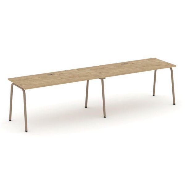 Рабочая станция 2 места ES.RS-2.4-LK (3160х730х750) (Тиквуд Светлый/Металл Латте)