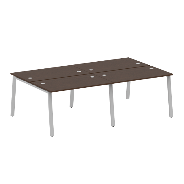 Рабочая станция на 4 рабочих места на А-образном м/к Metal System Style БА.СМ-4.2 2400x1475x750 (Венге Цаво/Серый металл)