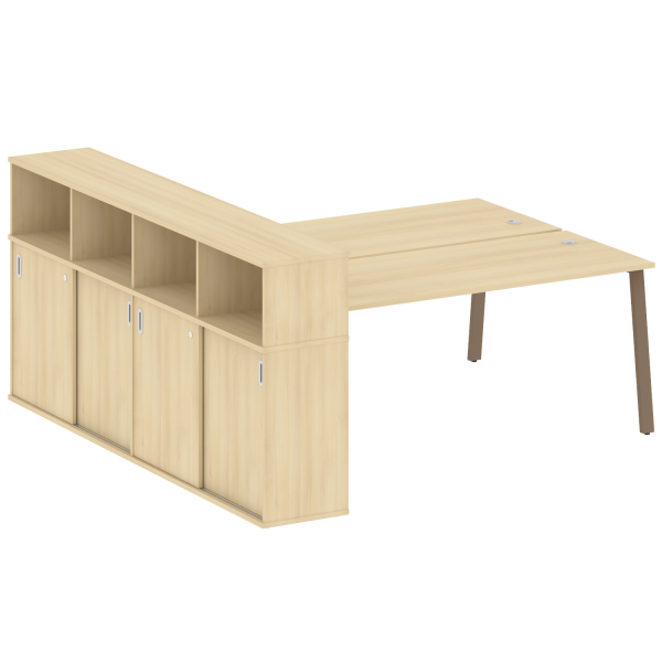 Рабочая станция с шкафом-купе на А-образном м/к Metal System Style БА.РС-СШК-4.5 Т 2210x2332x1098