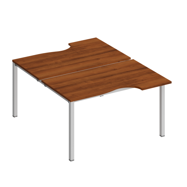 Рабочая станция со столами эргономичными на металлокаркасе КФ (2х140) Комфорт КФ К.1149 1400x1840x75 (Французский орехСерый)