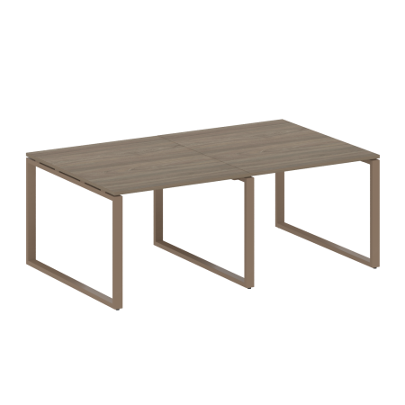 Переговорный стол 2 столешницы Metal System Style БО.ПРГ-2.1 2000x1235x750 (Вяз/Мокко металл)
