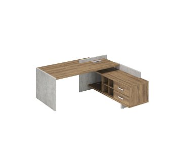 Стол руководителя правый Wood&Stone СФ-531212 2000x1798x840