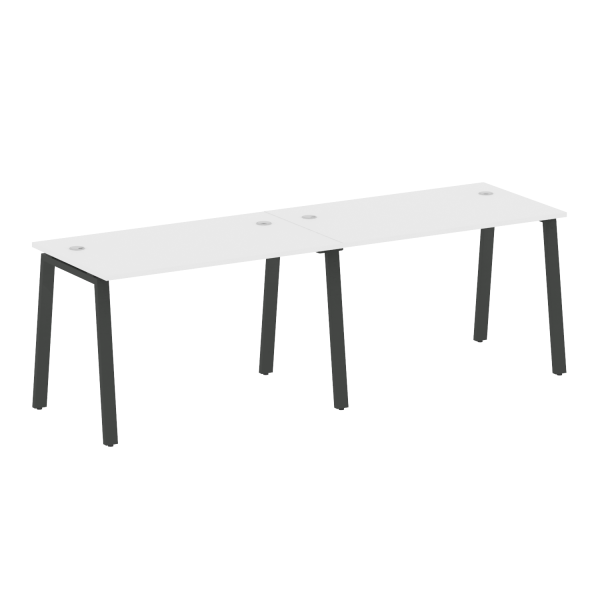Рабочая станция на 2 рабочих места на А-образном м/к Metal System Style БА.СМ-2.2 2400x720x750