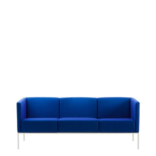 Диван офисный Авеню (М-14) 3-х местный с подлокотниками (Синий)