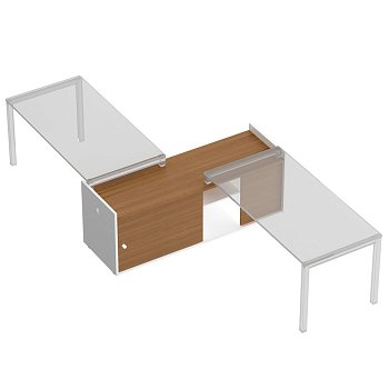 Тумба опорная 180 с отверстиями под кабель-канал Profiquadro КВ 2004 БВ 1800x604x682