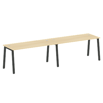 Рабочая станция на 2 рабочих места на А-образном м/к Metal System Style БА.СМ-2.4 3200x720x750