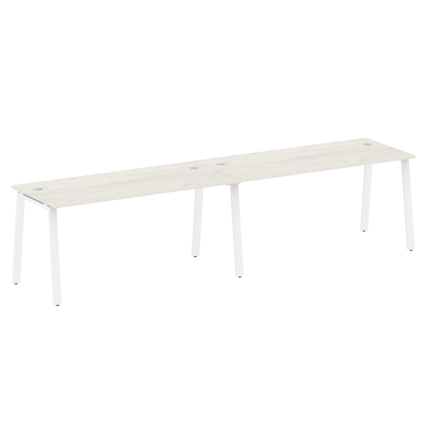 Рабочая станция на 2 рабочих места на А-образном м/к Metal System Style БА.СМ-2.4 3200x720x750 (Дуб наварра/Белый металл)