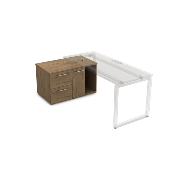 Тумба с двумя ящиками и дверкой Gloss line 9НТ.010 1000x600x620 (Teakwood)