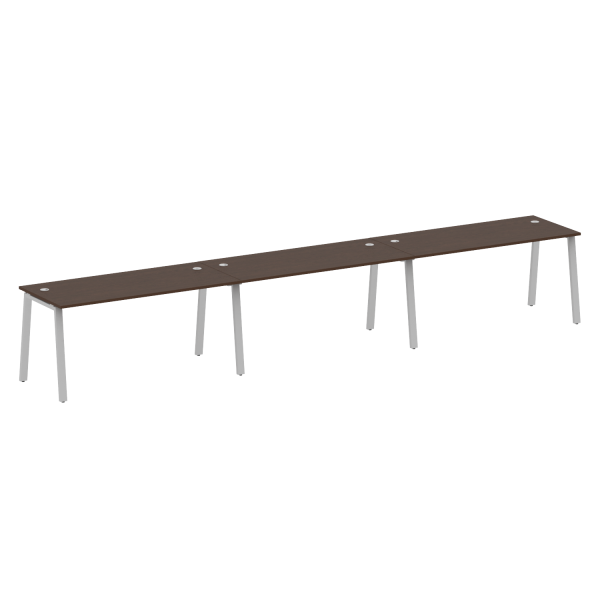 Рабочая станция на 3 рабочих места на А-образном м/к Metal System Style БА.СМ-3.4 4800x720x750 (Венге Цаво/Серый металл)