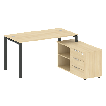 Рабочая станция с опорной тумбой правая Metal System Style БП.РС-СТС-2.3 Пр 1500x1520x750