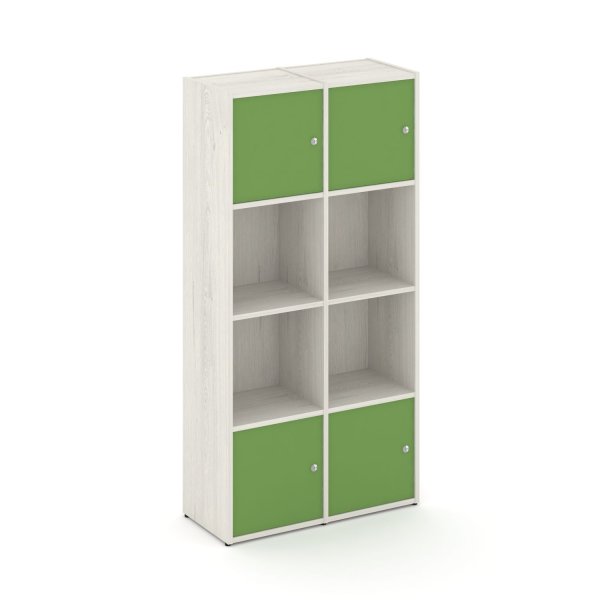 Стеллаж Locker Plus LK.K-005 798x350x1593 (Дуб Наварра | Зеленый)