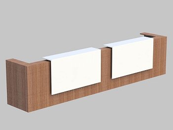 Композиция из 2 прямых и 2 угловых модулей, верхний модуль лакировка Z2 Z2C22 L 4850x880x1130