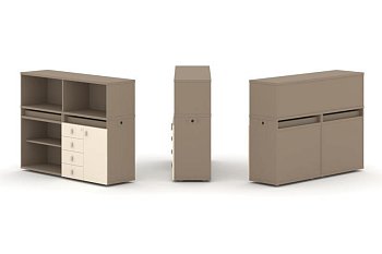 Тумба двойная + низкая надставка ES.NB.2N-7 (1500х410х1135)