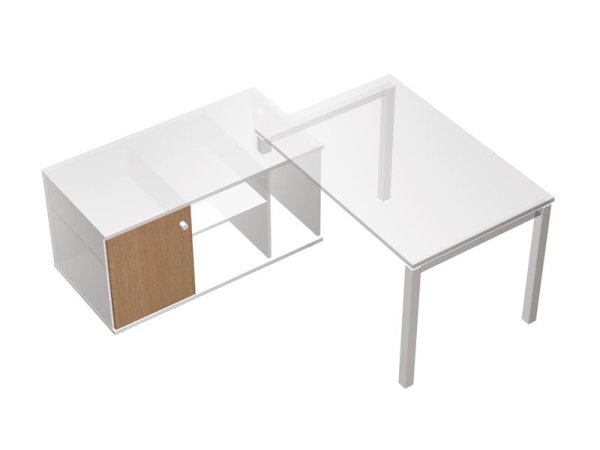 Дверь деревянная для тумбы опорной стола  Profiquadro КВ 526 ВС 550x437x18 (Белый премиум / Вишня скандинавская)