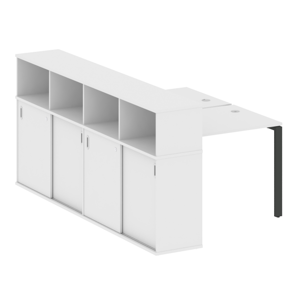 Рабочая станция с опорным шкафом-купе Metal System Style БП.РС-СШК-4.1 1410x2332x1098