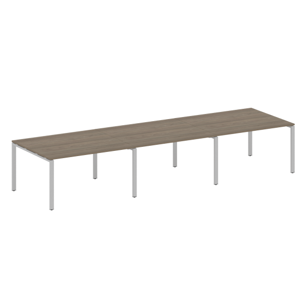 Переговорный стол 3 столешницы Metal System Style БП.ПРГ-3.3 4200x1235x750 (Вяз/Серый металл)
