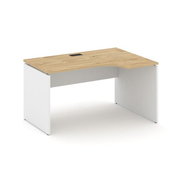 Стол рабочий эргономичный SN-D.SPA-001(R) (1380х600/980х750) (Тиквуд Светлый/Белый)