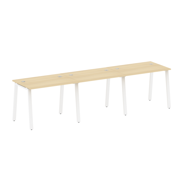 Рабочая станция на 3 рабочих места на А-образном м/к Metal System Style БА.СМ-3.1 3000x720x750