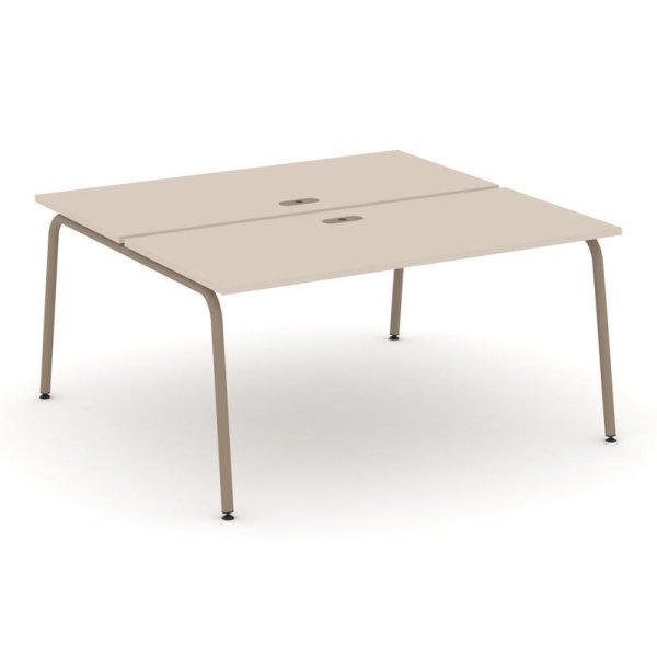 Рабочая станция 2 места ES.D.RS-2.4-LK (1580х1500х750) (Капучино/Металл Латте)