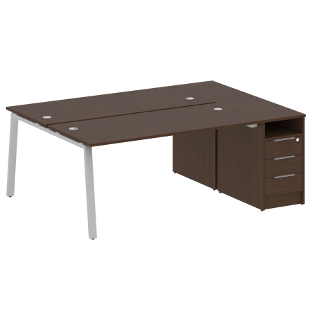 Рабочая станция с тумбой на А-образном м/к Metal System Style БА.РС-СТП-2.4 2012x1475x750
