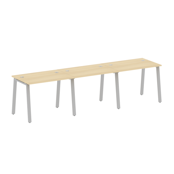Рабочая станция на 3 рабочих места на А-образном м/к Metal System Style БА.СМ-3.1 3000x720x750