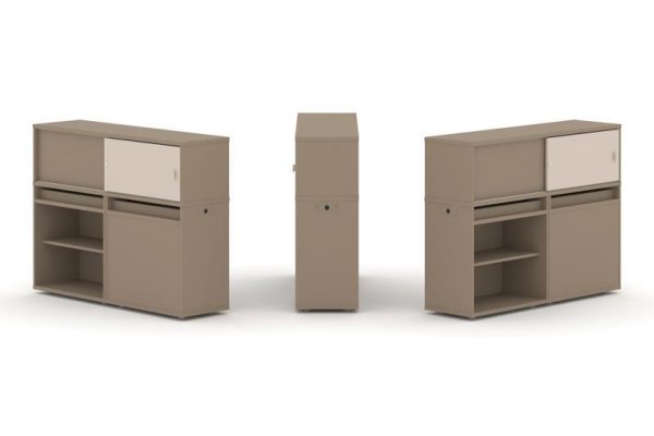 Тумба двойная + низкая надставка ES.NB.2N-13 (1500х410х1135)