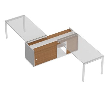 Тумба опорная 180 c ProSystem с отверстиями под кабель-канал Profiquadro КВ 2003 БВ 1800x604x682
