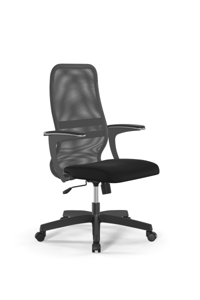 Кресло для руководителя Метта Sit 8 B2-8U - X1+UMF(X1) /Uh00/Wh00/U1mL-b(M09.B02.G15.W01) (Светло-серый | Черный)