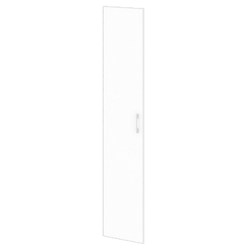 Дверь стеклянная белая левое в раме высокое Lacobel LT.S-1 R (L) White