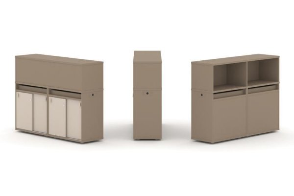 Тумба двойная + низкая надставка ES.NB.2N-5 (1500х410х1135)