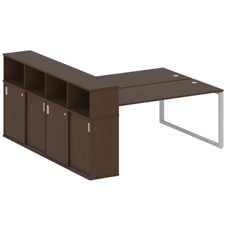 Рабочая станция с шкафом-купе на О-образном м/к Metal System Style БО.РС-СШК-4.5 Т 2210x2332x1098