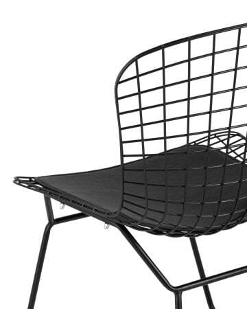 Стул обеденный Bertoia черный с черной подушкой (Стул кухонный Bertoia черный)