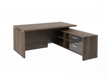 Стол руководителя с опорной тумбой Festus FI-117R.GG 1800x1700x750