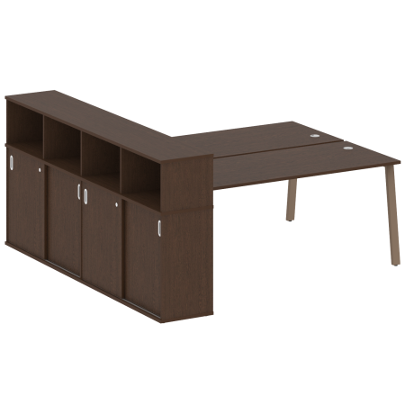 Рабочая станция с шкафом-купе на А-образном м/к Metal System Style БА.РС-СШК-4.5 Т 2210x2332x1098
