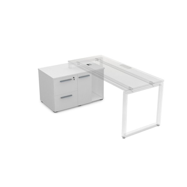 9Т.010 Тумба с двумя ящиками и дверкой (1000x600x620) (Белый премиум)