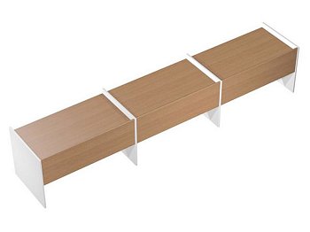 Рабочая станция на опорах ДСП (3х160) Profiquadro КВ 1206-3 БВ 4900x806x835