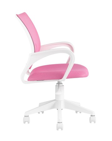 Кресло офисное TopChairs ST-BASIC-W розовый крестовина пластик белый (Компьютерное кресло ST-BASIC-W розовый)