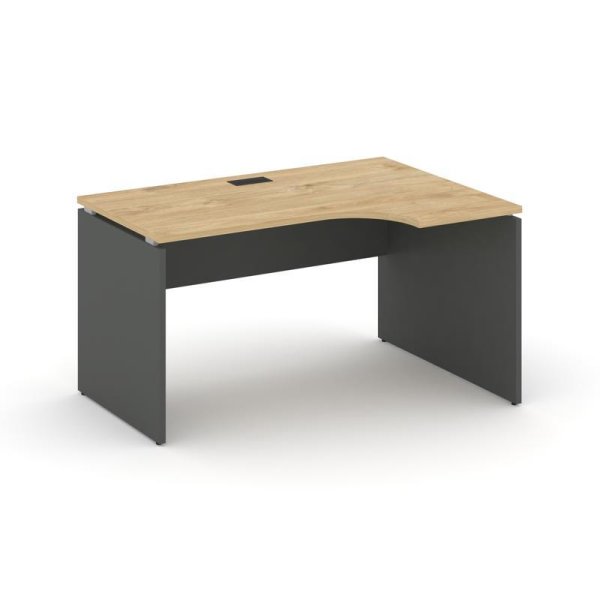 Стол рабочий эргономичный SN-D.SPA-001(R) (1380х600/980х750) (Тиквуд Светлый/Антрацит)