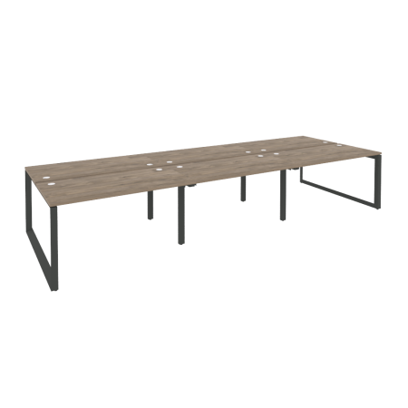 Рабочая станция на О-образном м/к Onix O.MO-D.RS-6.3.7 4140x1475x750 (Тиквуд Темный/Черный металл)