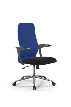 Кресло для руководителя Метта Sit 8 B2-10U - UMF(X1) /Uh02/Wh00/U1mL-b(M09.B23.G18.W01) (Синий | Черный)