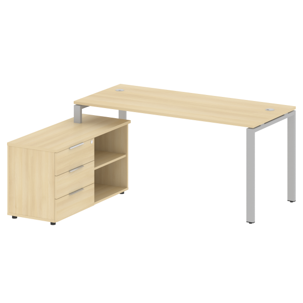 Рабочая станция с опорной тумбой левая Metal System Style БП.РС-СТС-2.4 Л 1700x1520x750
