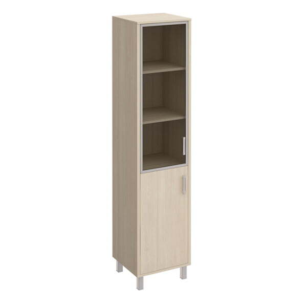 Шкаф для документов левый двери секло в раме + ДСП Борн B 431-813 480x450x2074 (Дуб шамони)