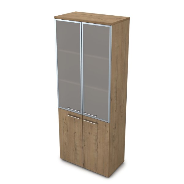 Шкаф высокий со стеклом Gloss line 9НШ.005.19 800x450x2045 (Teakwood)