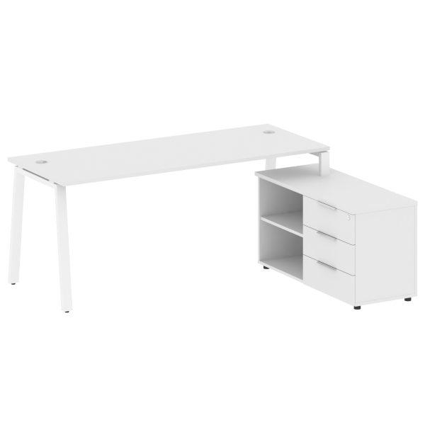 Рабочая станция с тумбой на А-образном м/к Metal System Style БА.РС-СТС-2.5 (R) 1900x1520x750